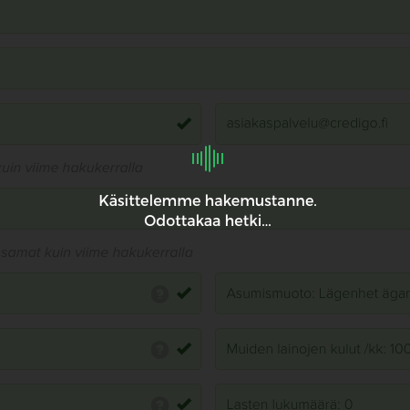 Lainapäätös heti Credigolla